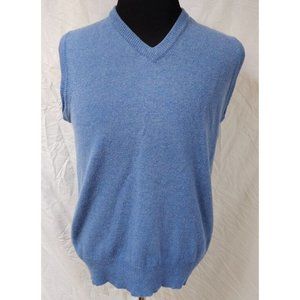 Vtg Lord Jeff 100% Australian Lamb’s Wool Mens XL Blue Pullover Sweater Vest USA